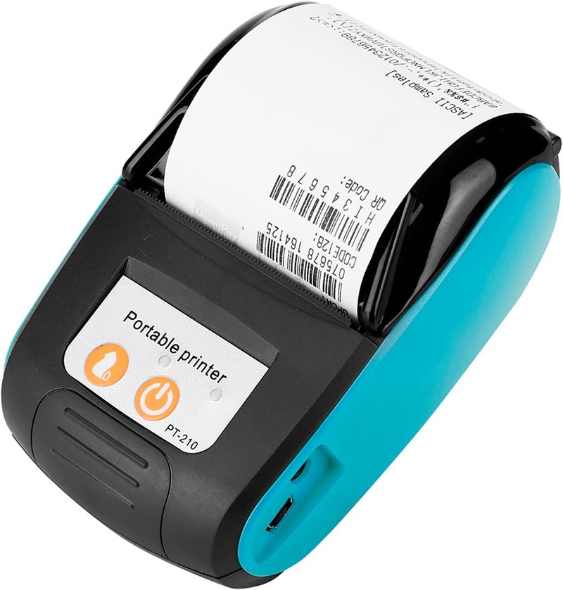 woobles Thermal Printer, Wireless Portable Receipt Printer Bluetooth Thermal Bill Printer 58 mm 110-240 V (Blue, USS) - Image 1